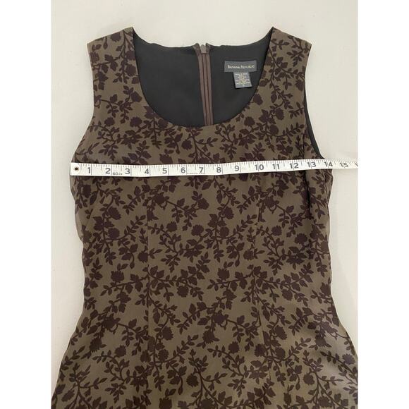 Vintage Banana Republic Y2K Neutral Brown Two-Tone Floral 100% Silk Maxi Dress 0 - Picture 7 of 9